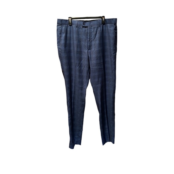 The Savile Row Hoxton Suit Pants in Navy Plaid Size 40W